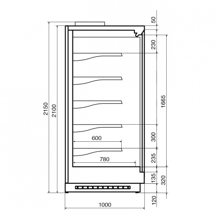 Витрина холодильная DAZZL Vega DG 100 H210 375