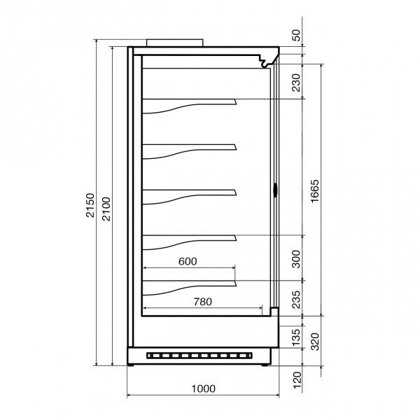 Витрина холодильная DAZZL Vega SG 100 H210 190